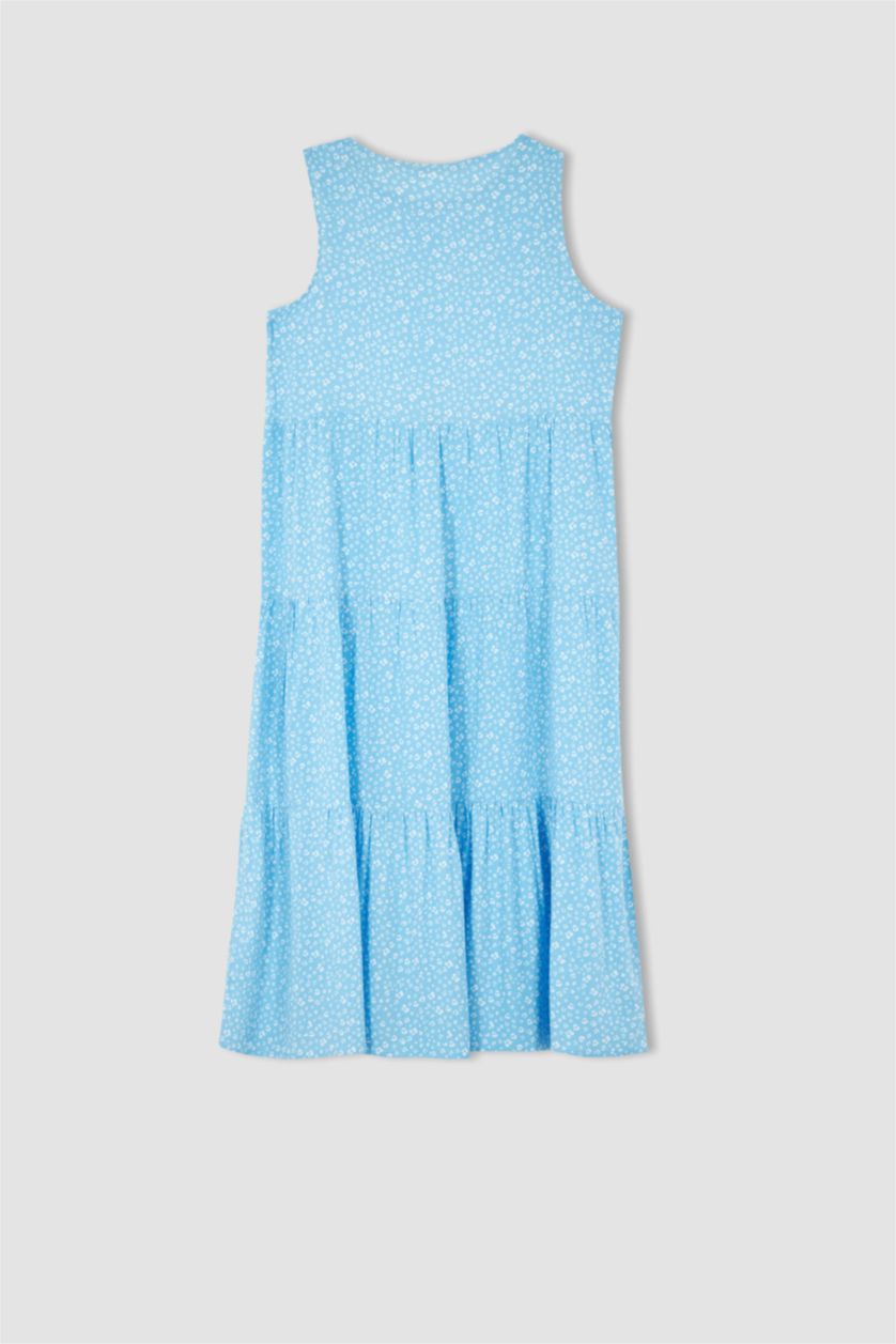 WOMAN Turquoise Regular Fit Sleeveless Maxi Maternity Dress