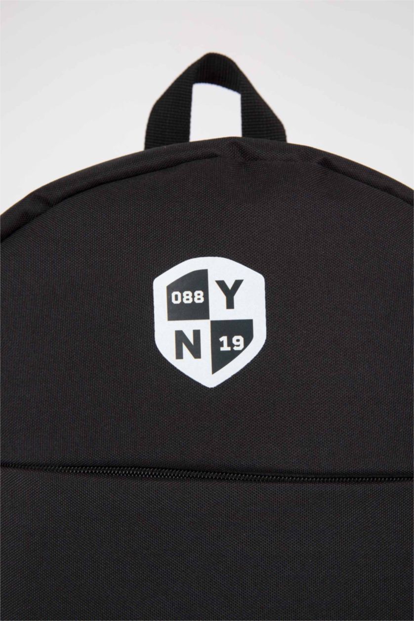 Erkek Siyah Unisex Su İtici Kendini Onaran Laptop Bölmeli Baskılı Okul Sırt Çantası