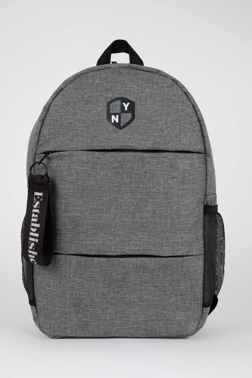 Erkek Gri Melanj Unisex Laptop Bölmeli Okul Sırt Çantası