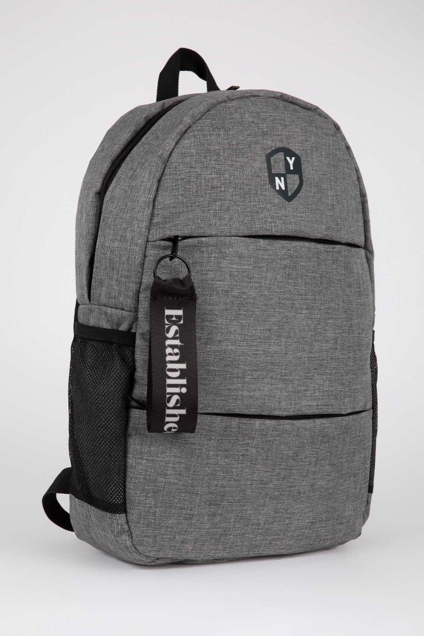 Erkek Gri Melanj Unisex Laptop Bölmeli Okul Sırt Çantası