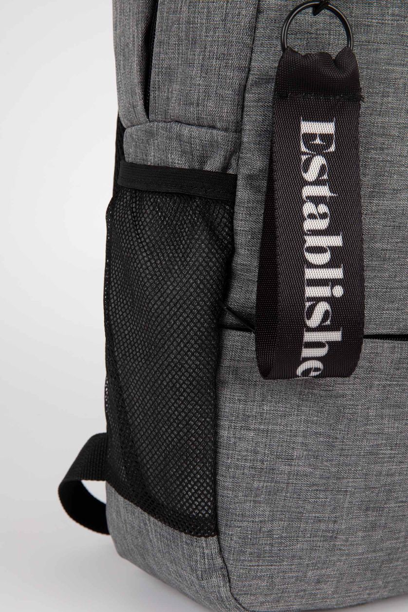 Erkek Gri Melanj Unisex Laptop Bölmeli Okul Sırt Çantası