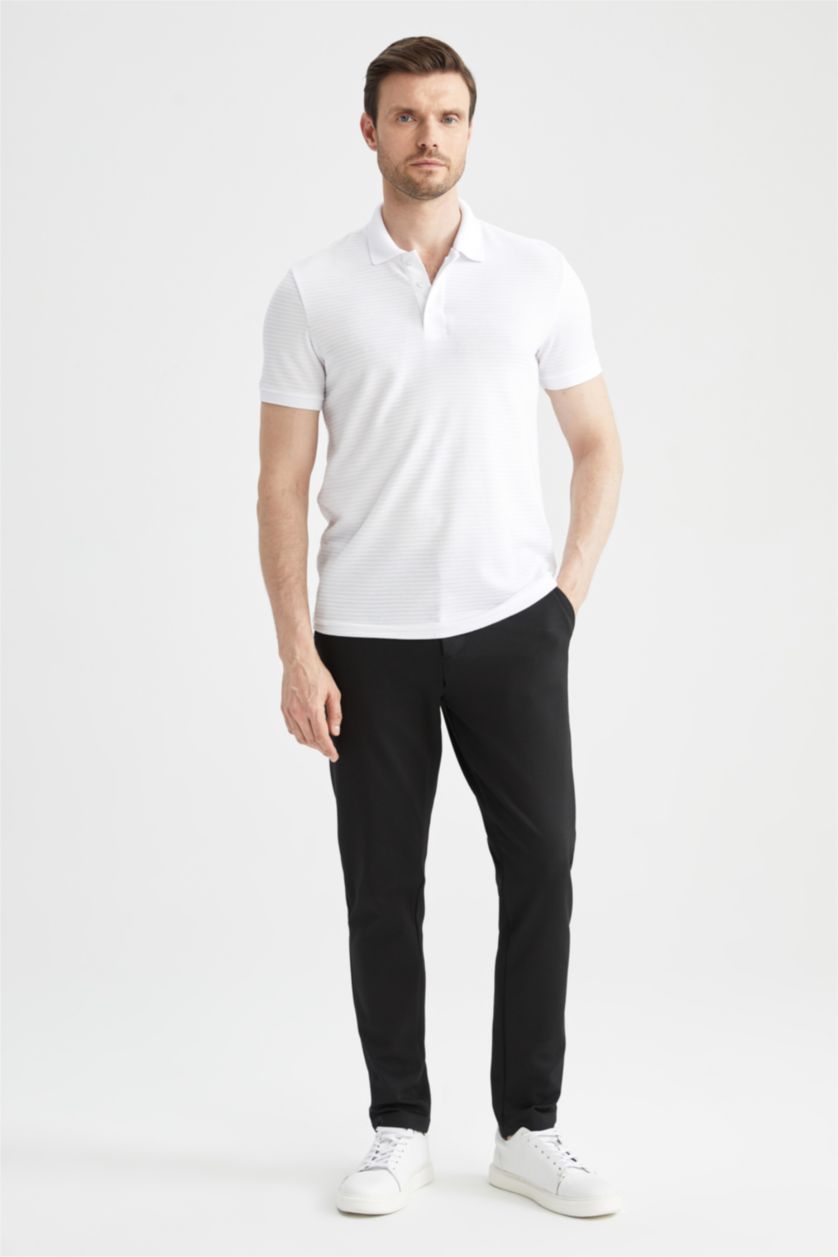 MAN White Regular Fit Short Sleeve Polo T-Shirt