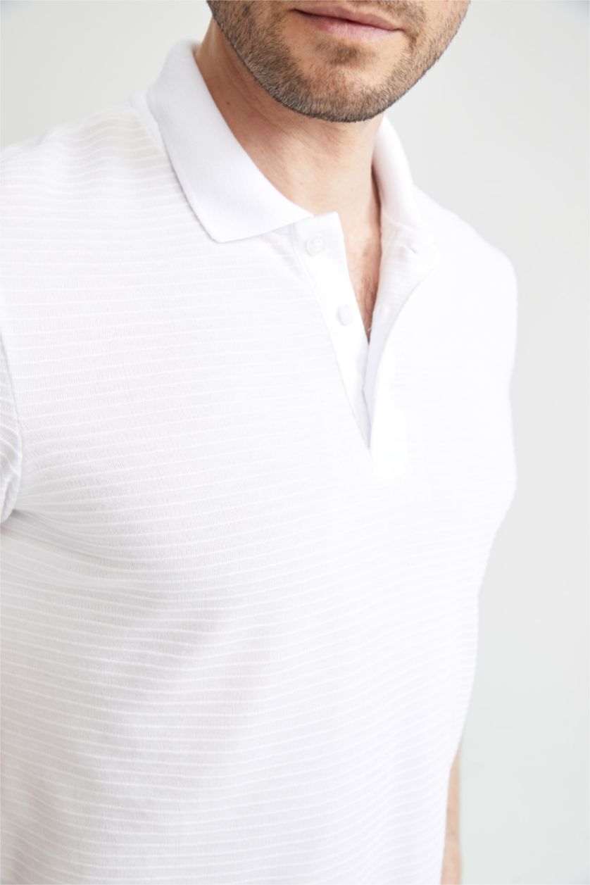 MAN White Regular Fit Short Sleeve Polo T-Shirt