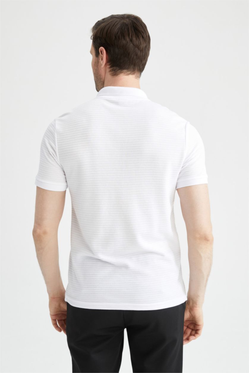 MAN White Regular Fit Short Sleeve Polo T-Shirt