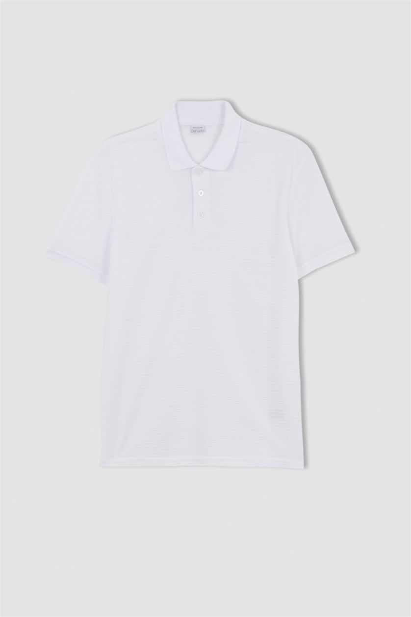 MAN White Regular Fit Short Sleeve Polo T-Shirt