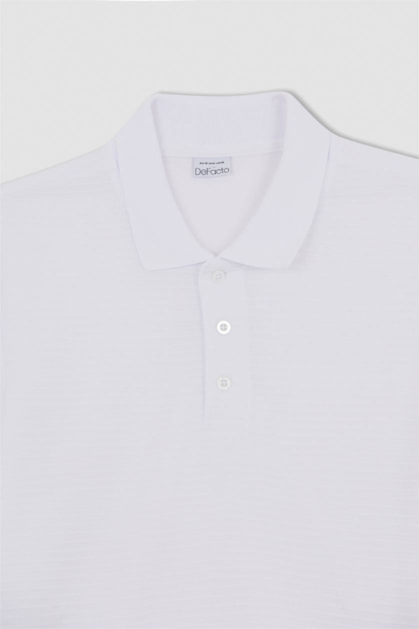 MAN White Regular Fit Short Sleeve Polo T-Shirt