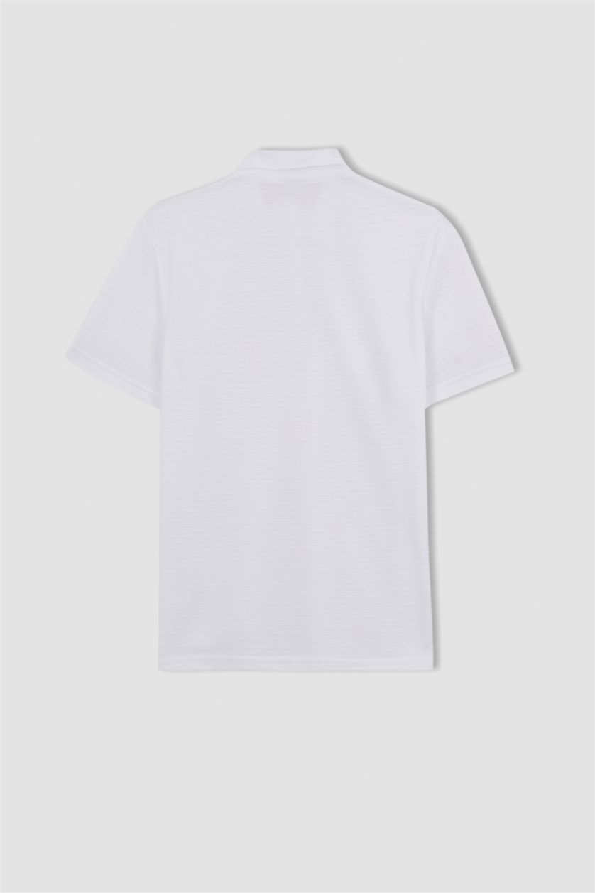 MAN White Regular Fit Short Sleeve Polo T-Shirt