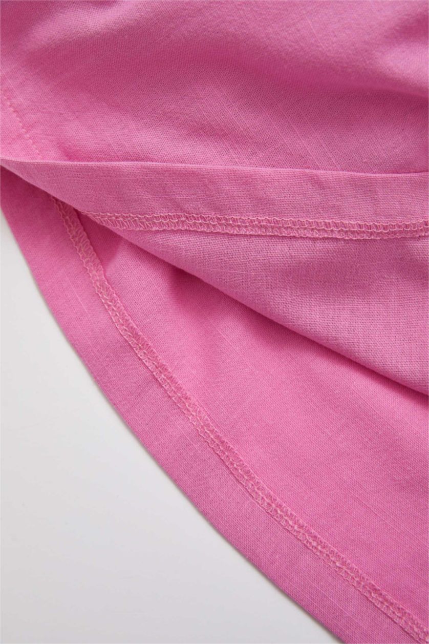 BÉBÉ FILLE Violet Robe bébé fille coupe classique basique à col rond sans manches aspect lin