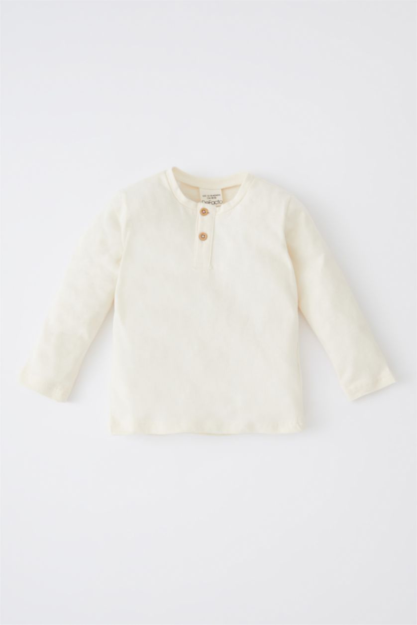 BABY BOY Ecru Regular Fit Long Sleeve T-Shirt