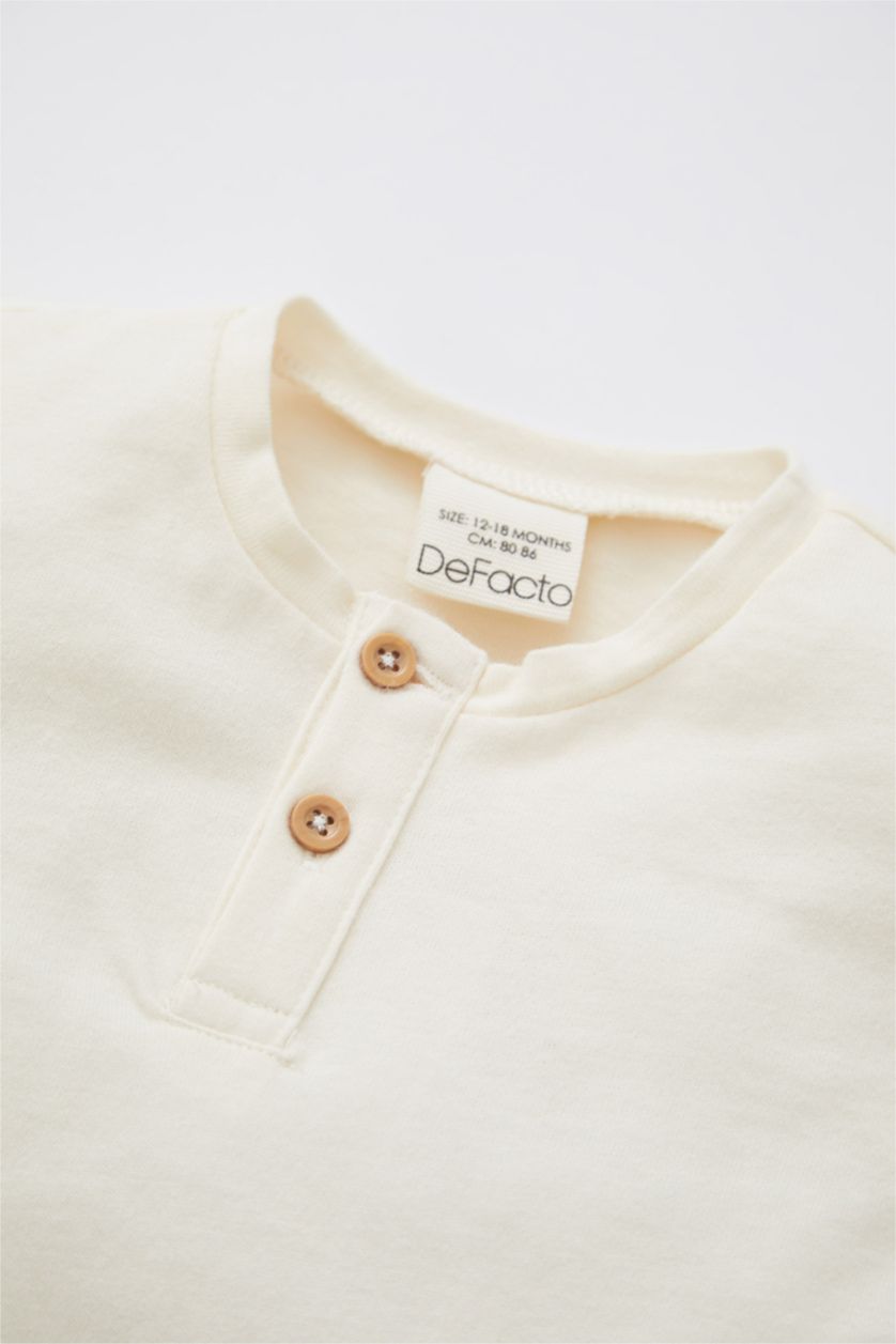 BABY BOY Ecru Regular Fit Long Sleeve T-Shirt