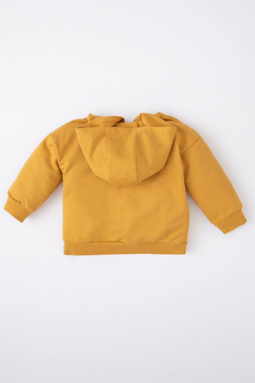 Малыши мальчики Желтый Кардиган с капюшоном из тонкой ткани для малышей мальчиков