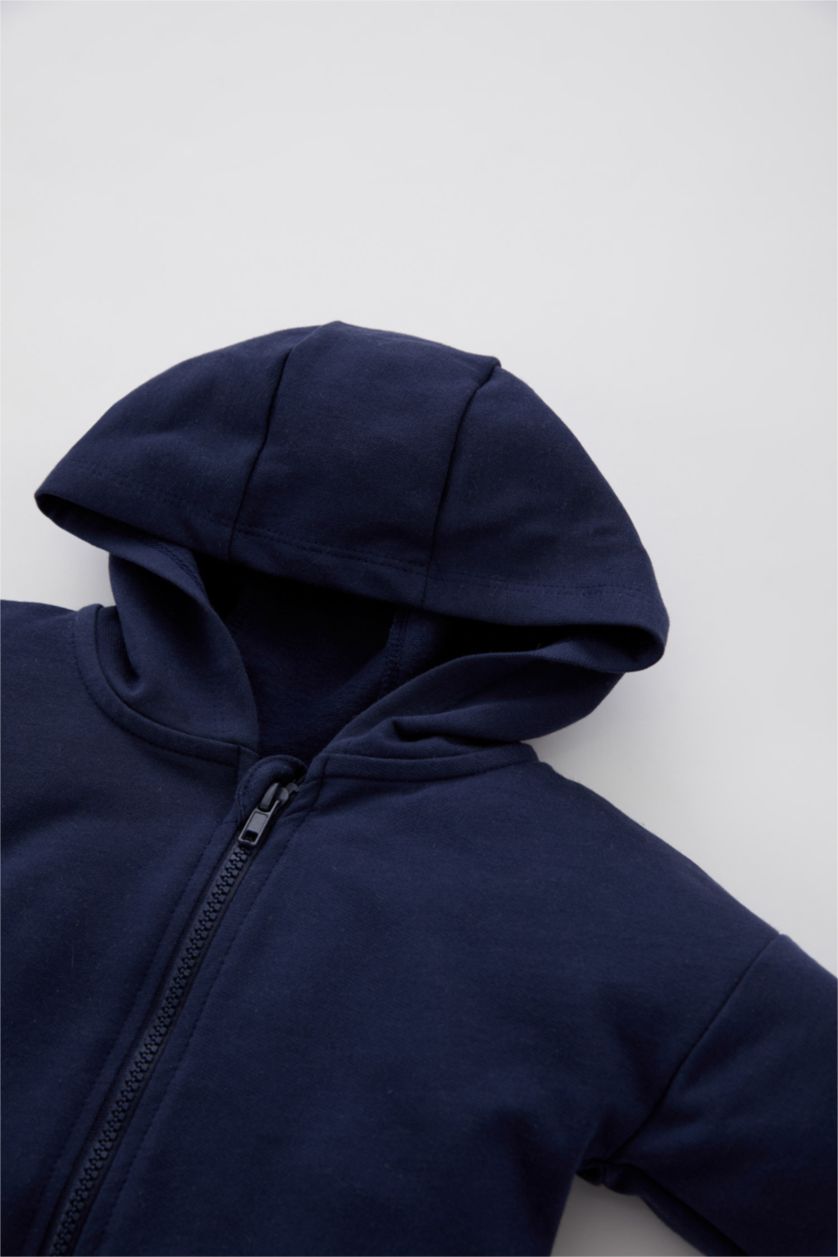 BÉBÉ GARÇON Indigo Cardigan Tissu Sweat Fin À capuche