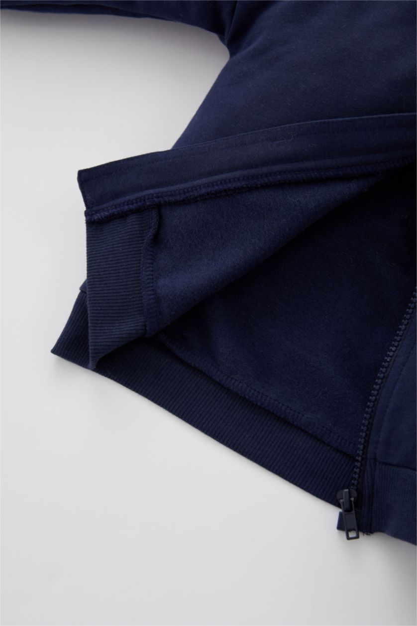 BÉBÉ GARÇON Indigo Cardigan Tissu Sweat Fin À capuche