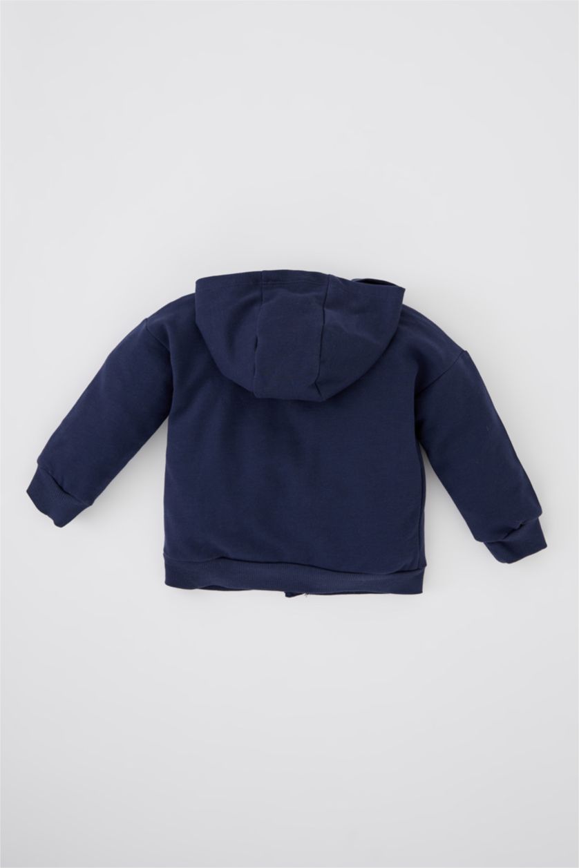 BÉBÉ GARÇON Indigo Cardigan Tissu Sweat Fin À capuche