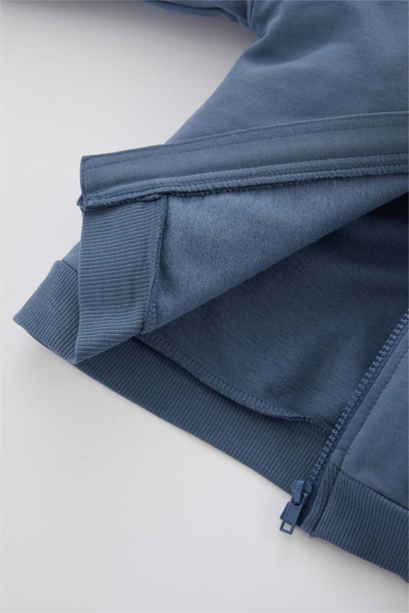 Малыши мальчики Светло-индиговый Кардиган стандартного кроя с капюшоном мягкий для мальчиков