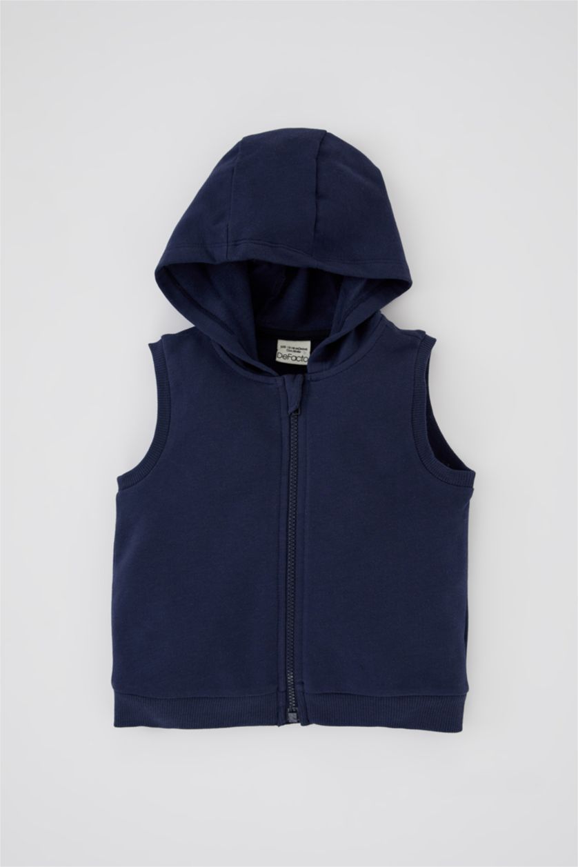 BÉBÉ GARÇON Indigo Gilet Tissu Sweat Fin À capuche Coupe Régulière BéBé Garçon