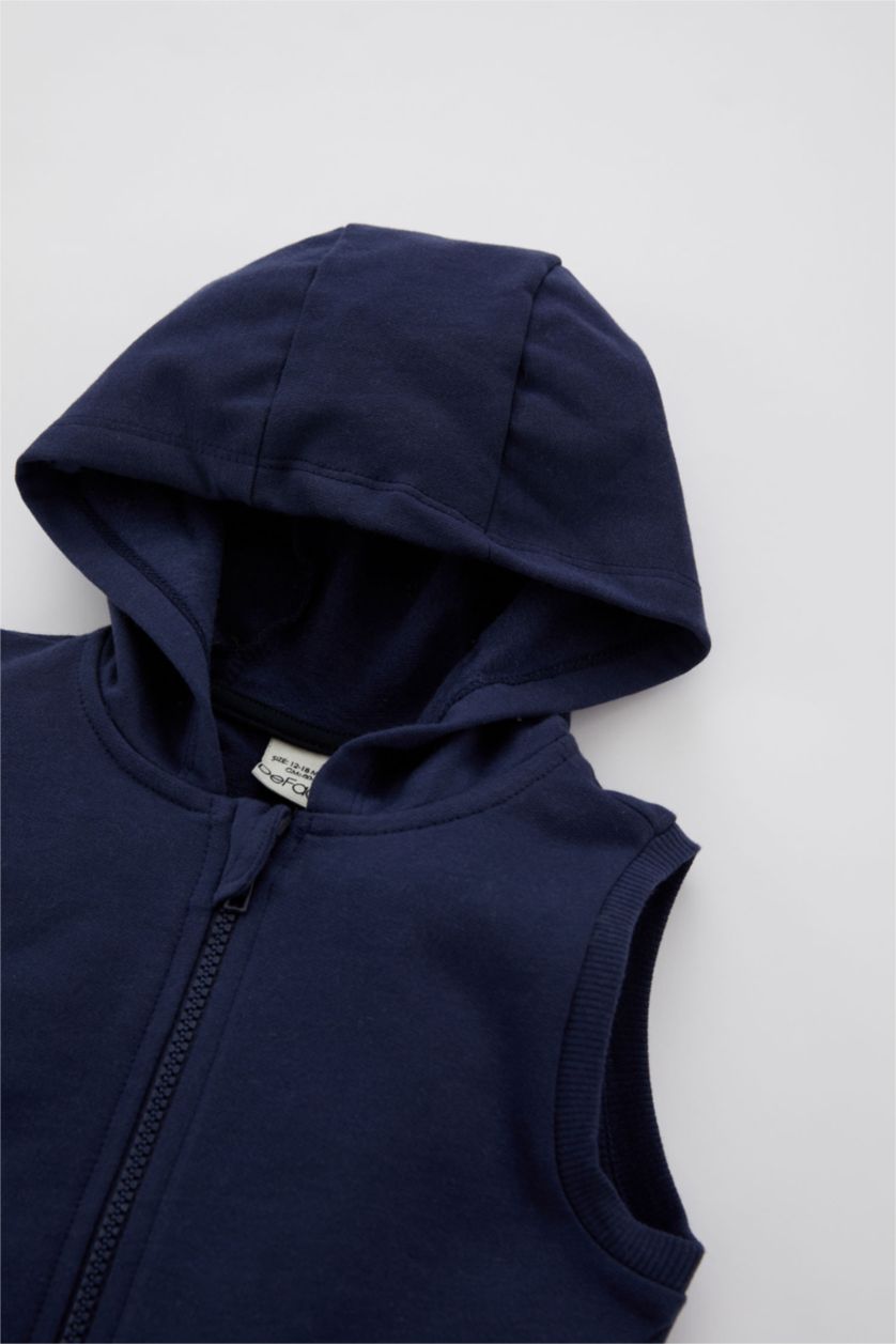 BÉBÉ GARÇON Indigo Gilet Tissu Sweat Fin À capuche Coupe Régulière BéBé Garçon