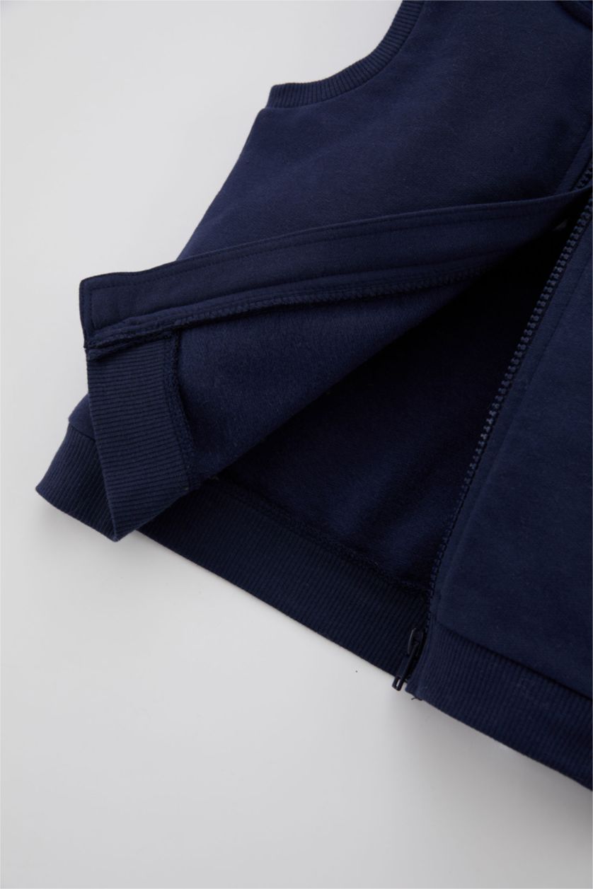 BÉBÉ GARÇON Indigo Gilet Tissu Sweat Fin À capuche Coupe Régulière BéBé Garçon