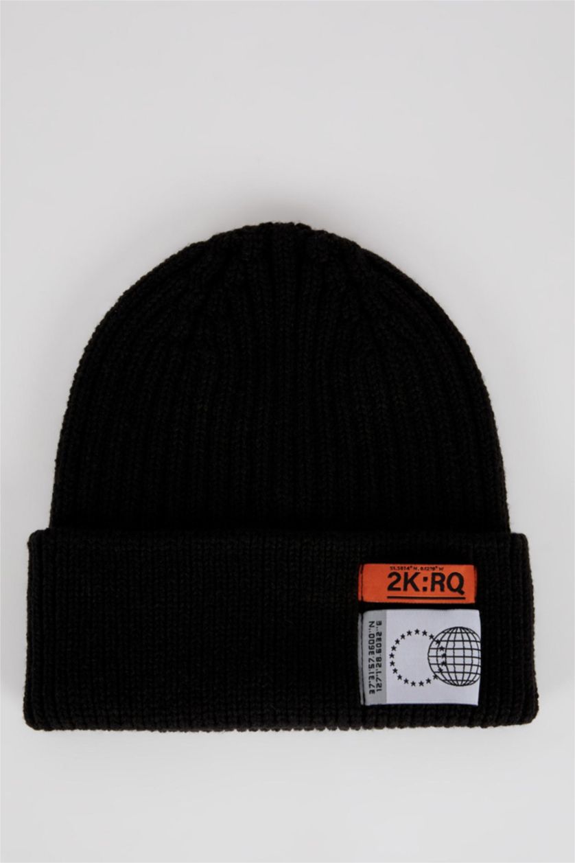 HOMME Noir Bonnet d'hiver