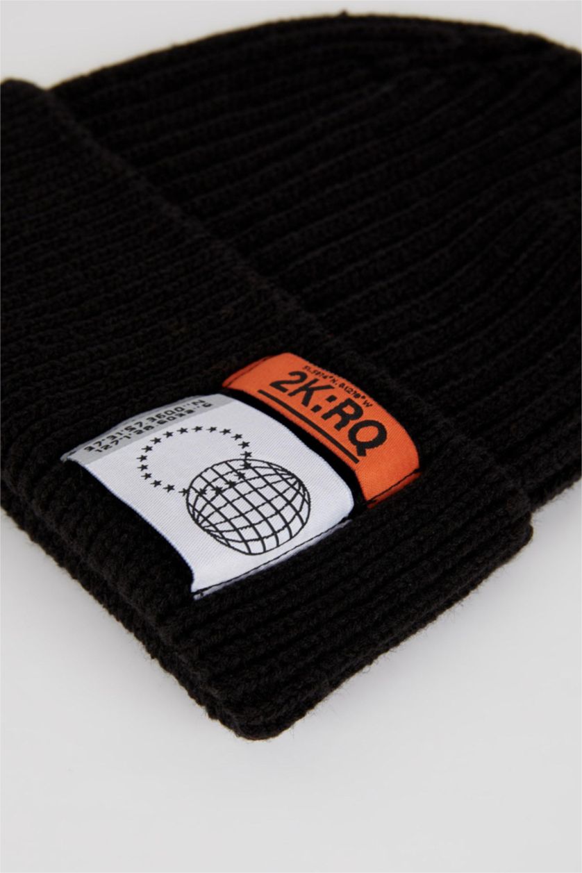 HOMME Noir Bonnet d'hiver