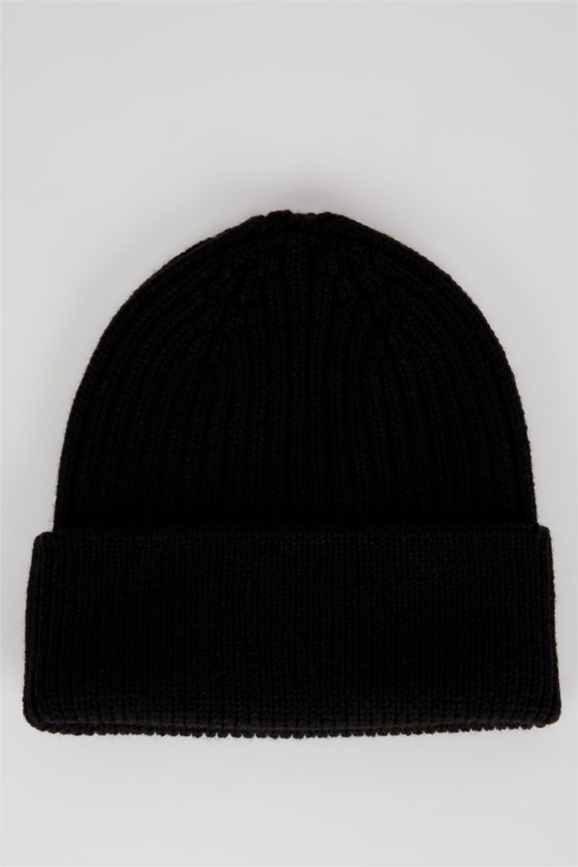 HOMME Noir Bonnet d'hiver