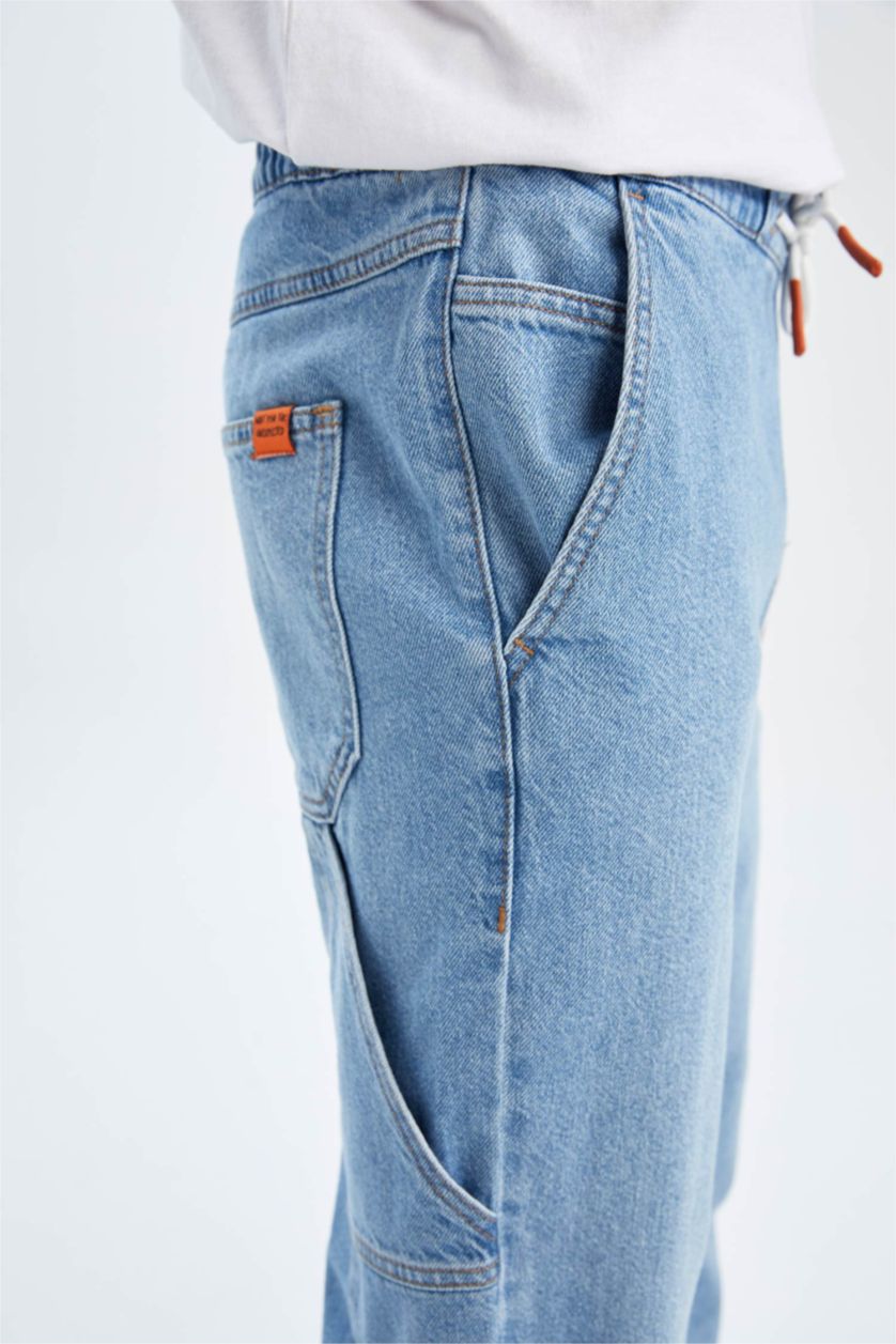 Man Light Blue jogger Trousers
