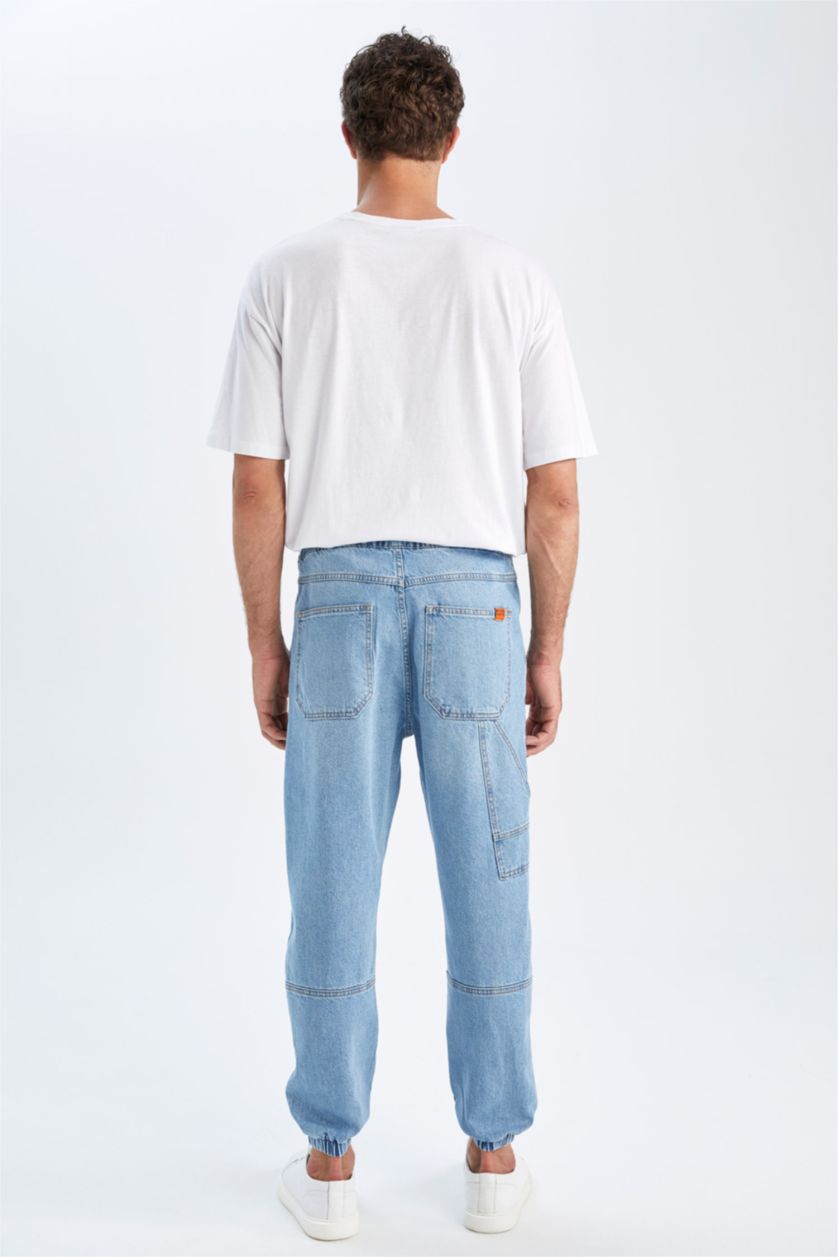 Man Light Blue jogger Trousers