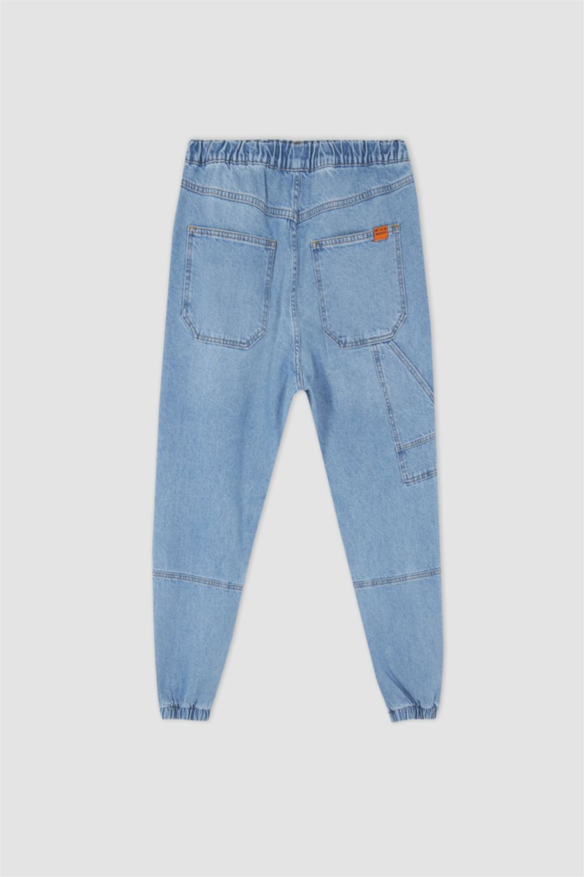 Man Light Blue jogger Trousers