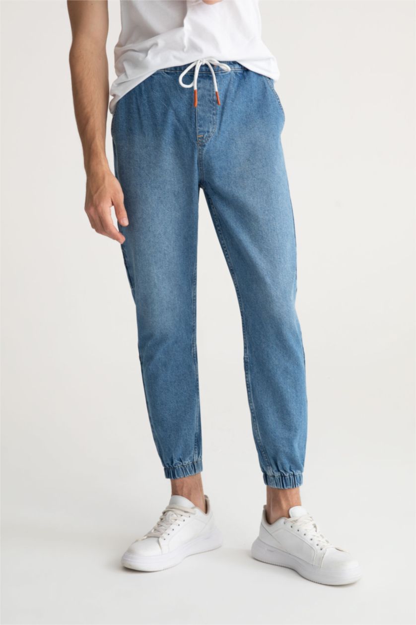 Мужчины Голубрй Джинсы джоггеры