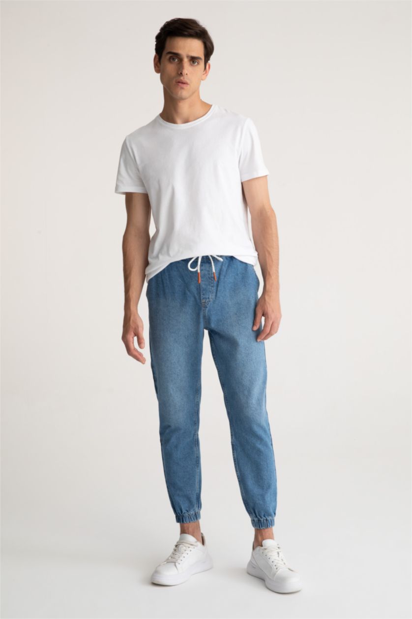 Мужчины Голубрй Джинсы джоггеры