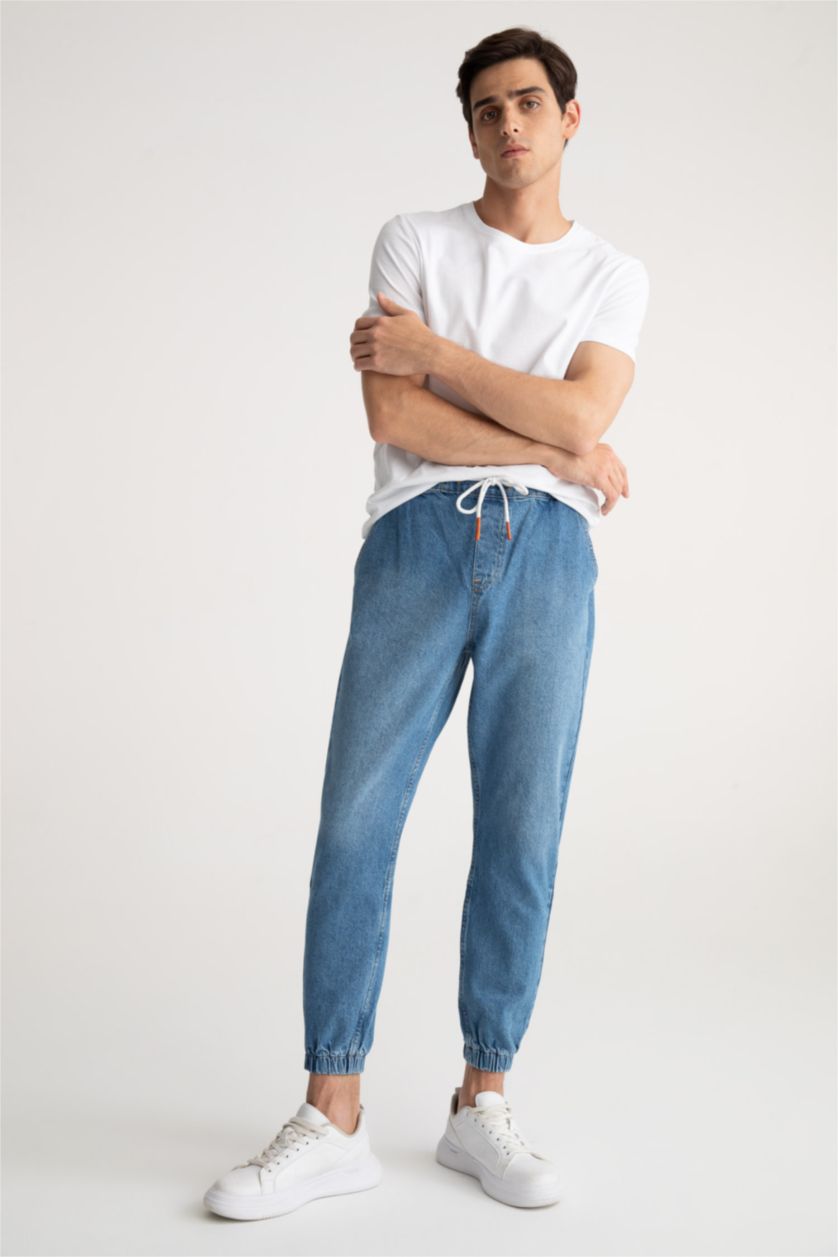 Мужчины Голубрй Джинсы джоггеры