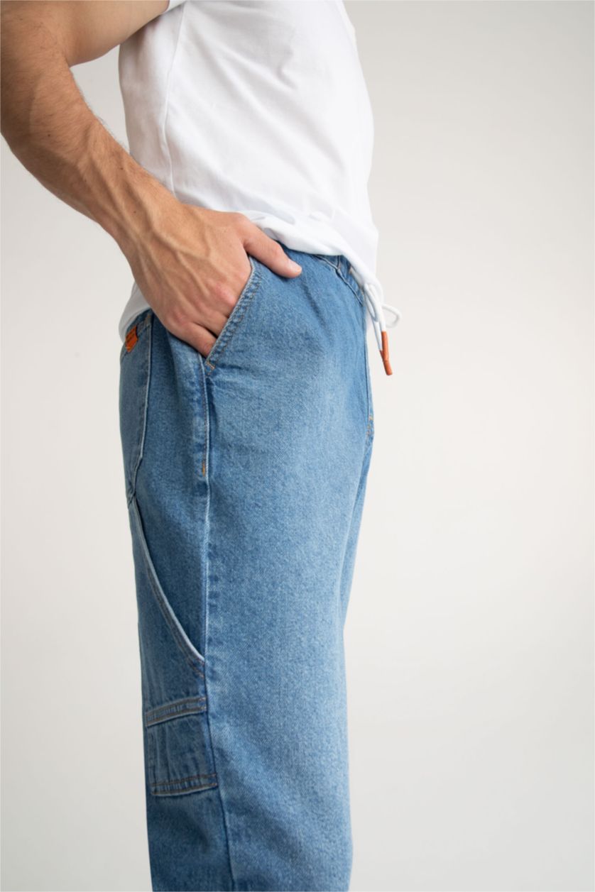 Мужчины Голубрй Джинсы джоггеры