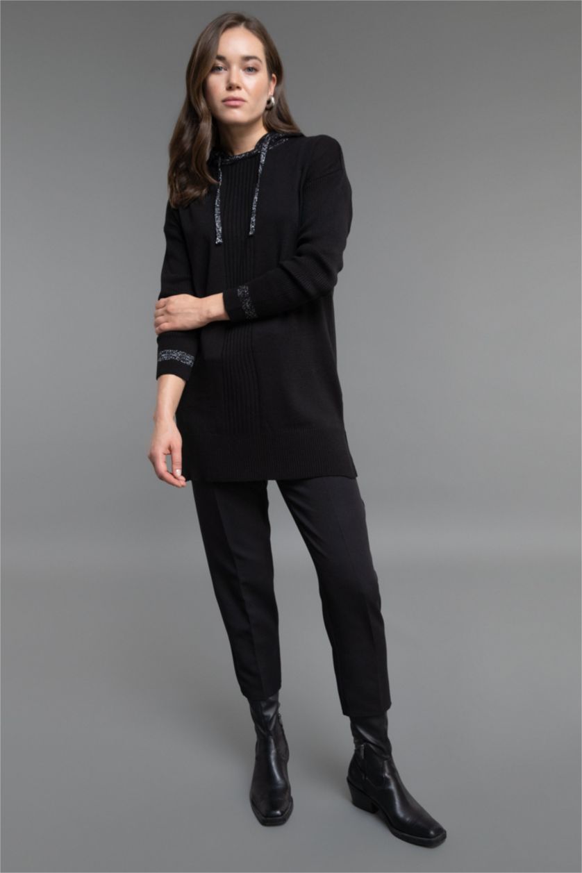 Kadın Siyah Carrot Fıt Pantolon