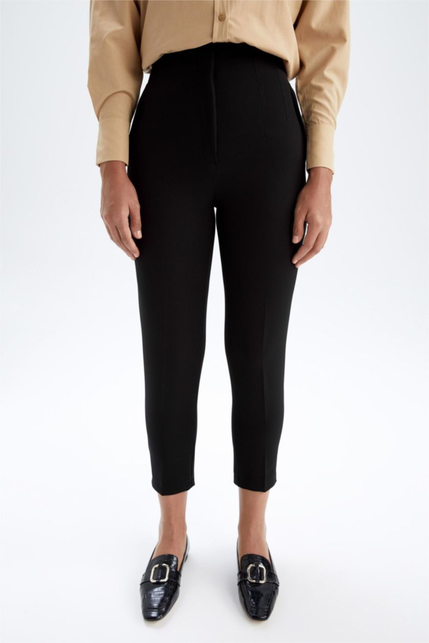 Kadın Siyah Carrot Fıt Pantolon