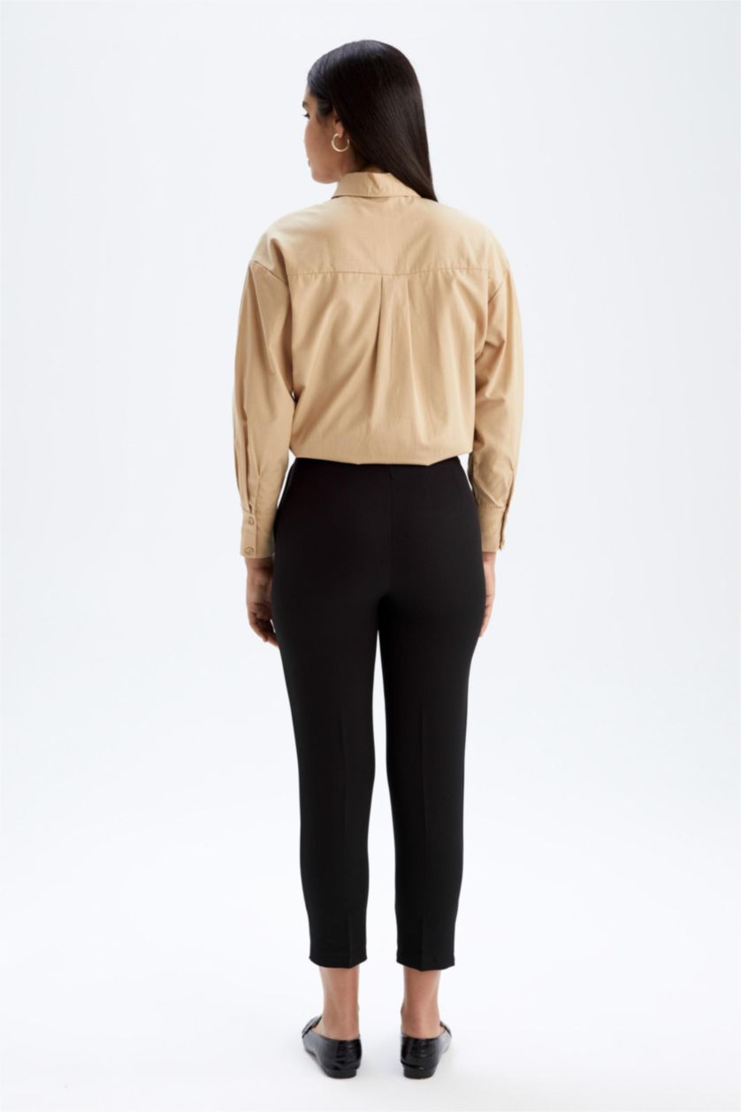 Kadın Siyah Carrot Fıt Pantolon