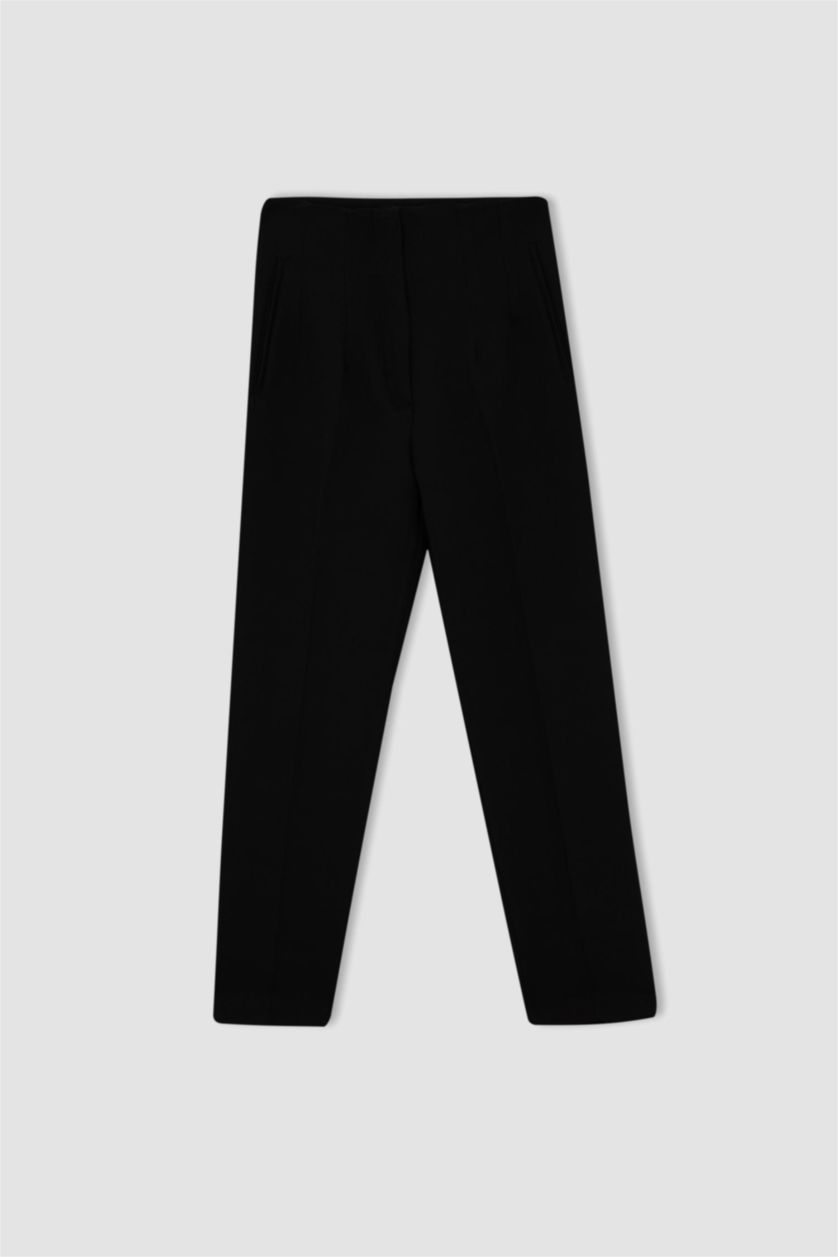 Kadın Siyah Carrot Fıt Pantolon