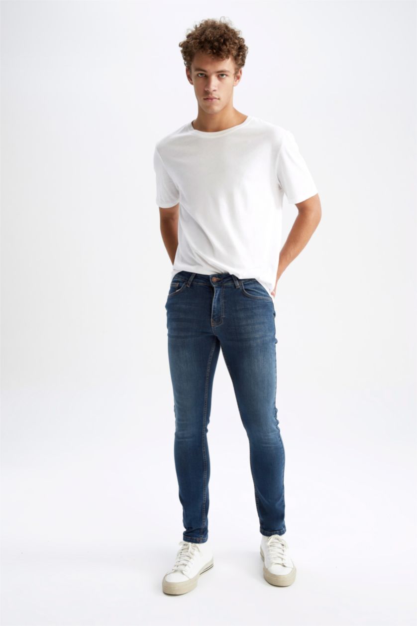 رجالي أخضر غامق بنطلون جينز سوبر سكيني فيت