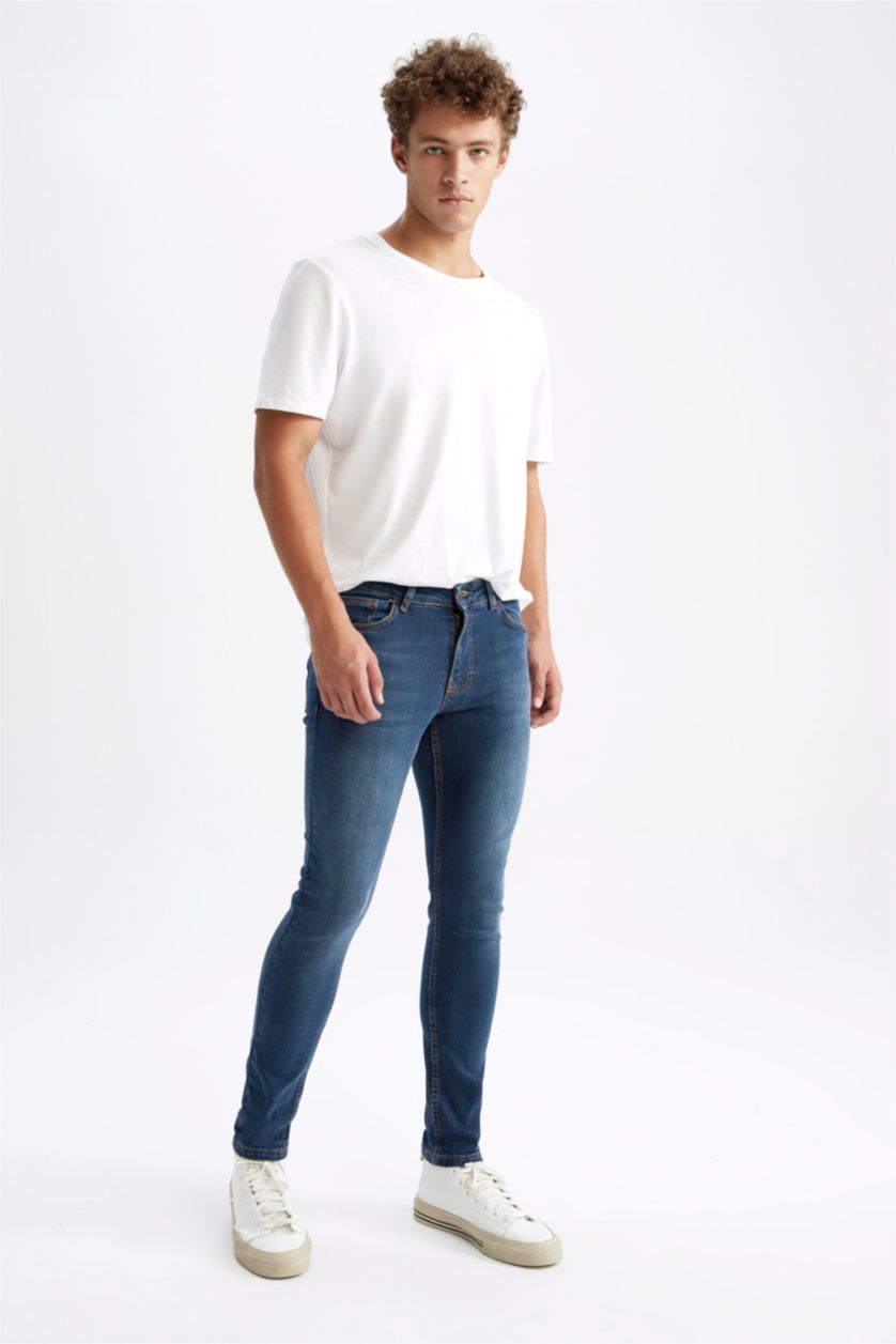 رجالي أخضر غامق بنطلون جينز سوبر سكيني فيت