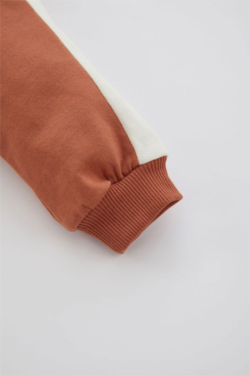 BÉBÉ GARÇON Orange Foncé Ensemble En Tricot Tissu Sweat Fin Col Ras Du Cou Bloc De Couleur Manche Longue 2 BéBé Garçon