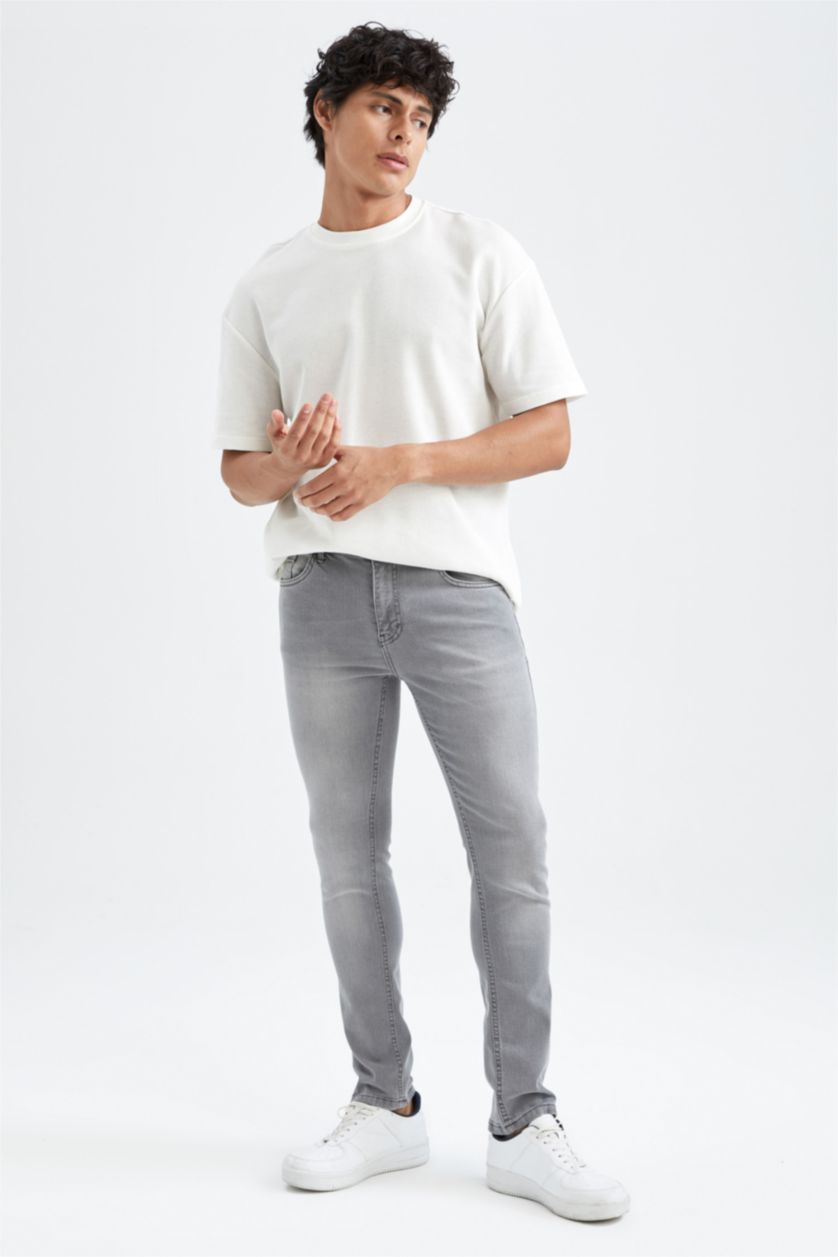 MAN Light Grey Pedro Slim Fit Trousers