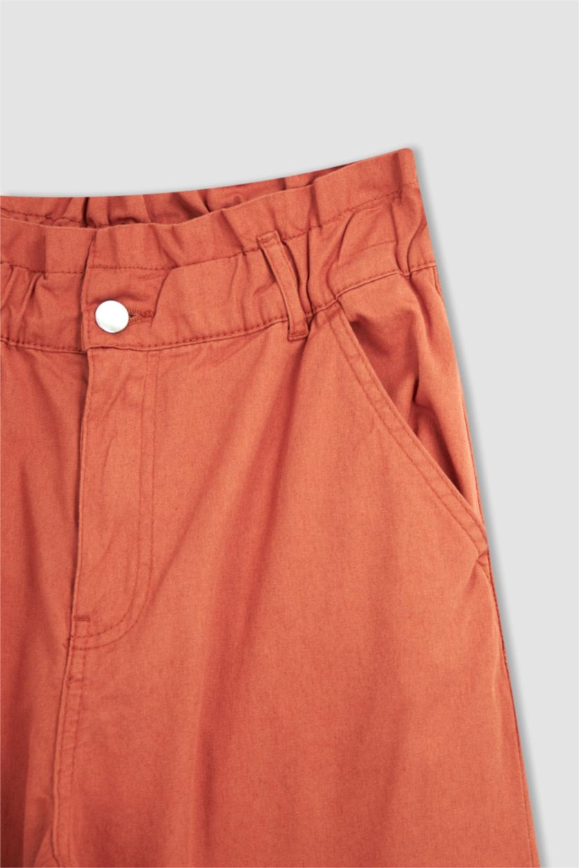 FEMME Bordeaux Pantalon carotte en coton coupe carotte