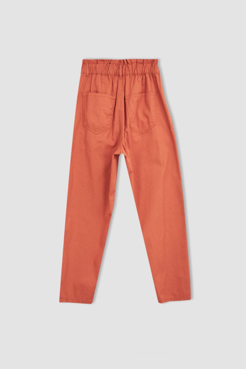 FEMME Bordeaux Pantalon carotte en coton coupe carotte