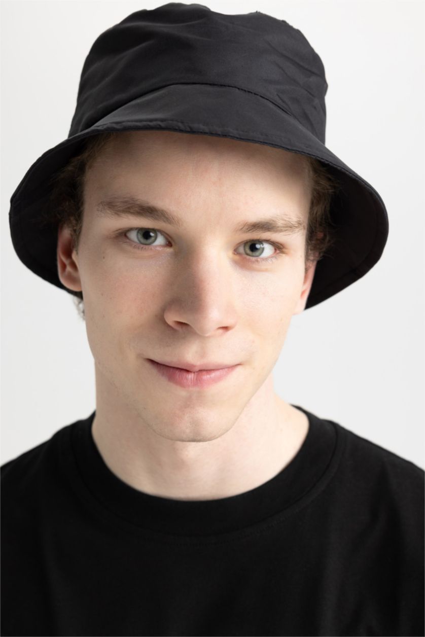 Erkek Siyah Erkek Su Geçirmez Bucket Şapka