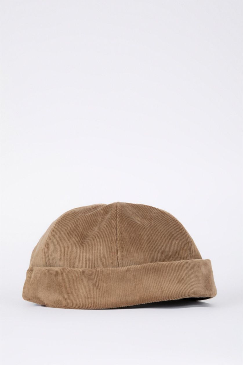 رجال بني غامق قبعة بيريه مخمل