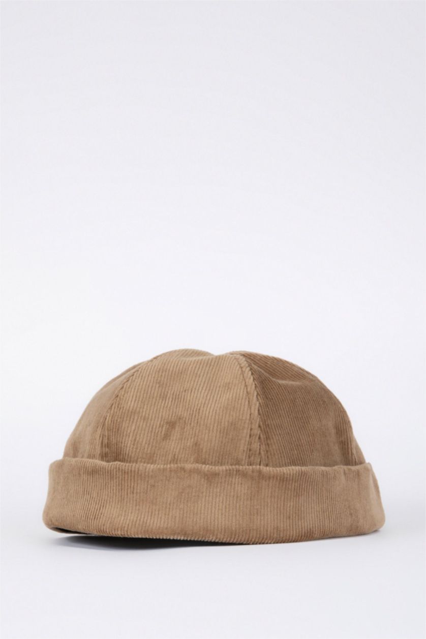 رجال بني غامق قبعة بيريه مخمل