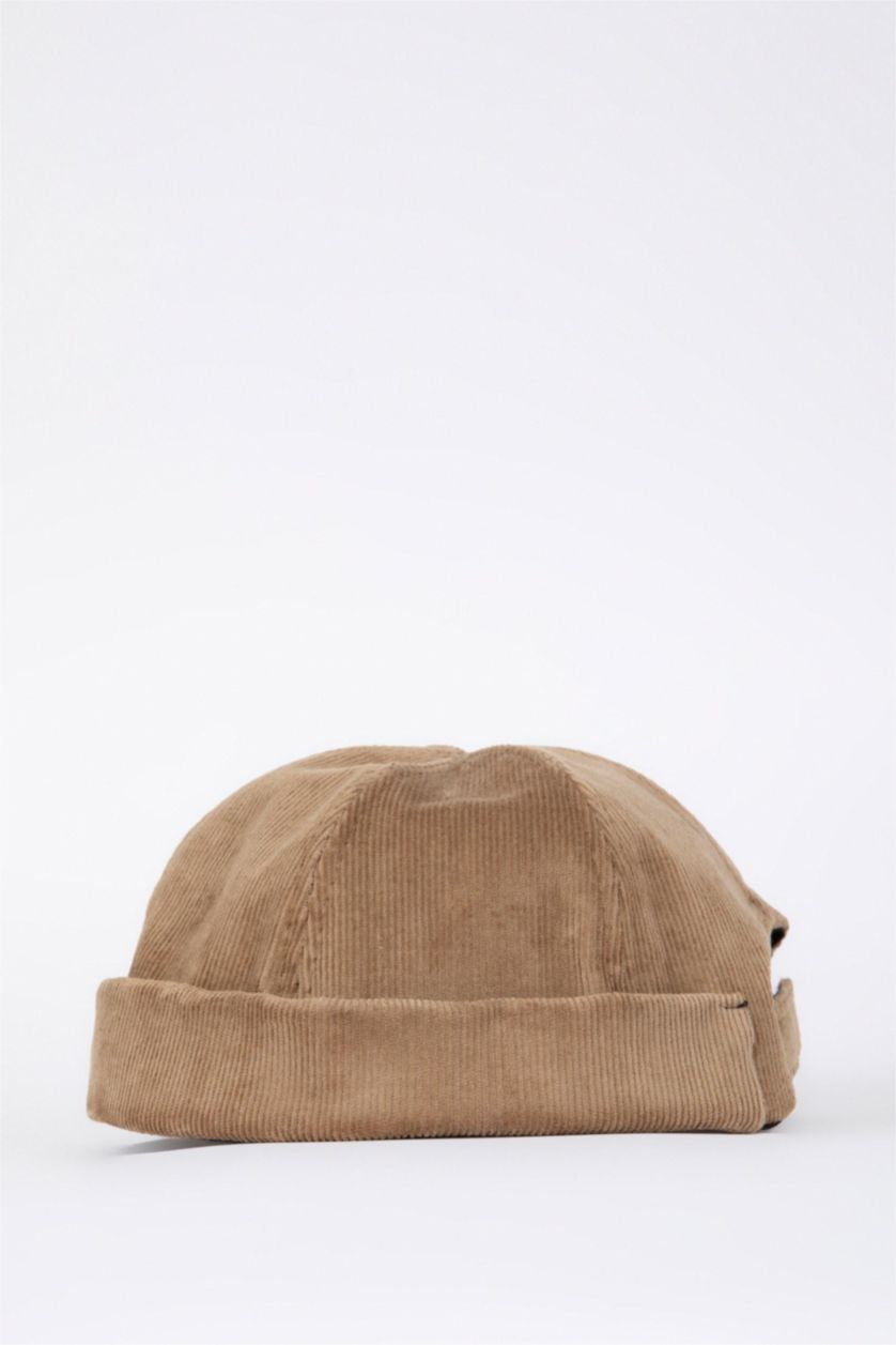 رجال بني غامق قبعة بيريه مخمل