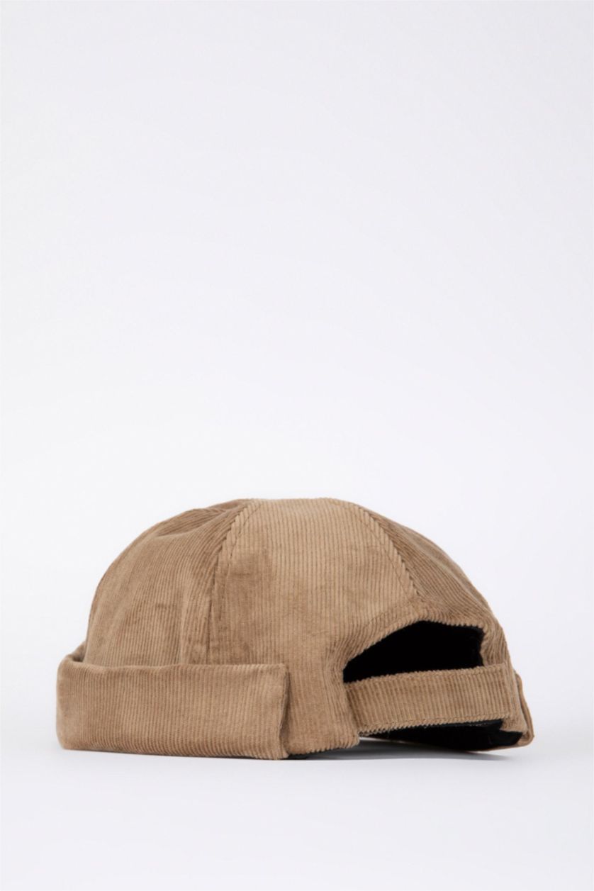 رجال بني غامق قبعة بيريه مخمل