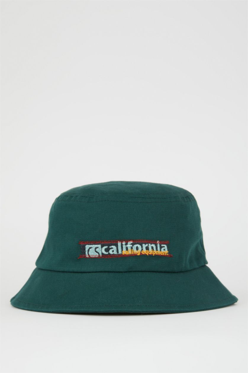 Erkek Yeşil Erkek Pamuklu Bucket Şapka