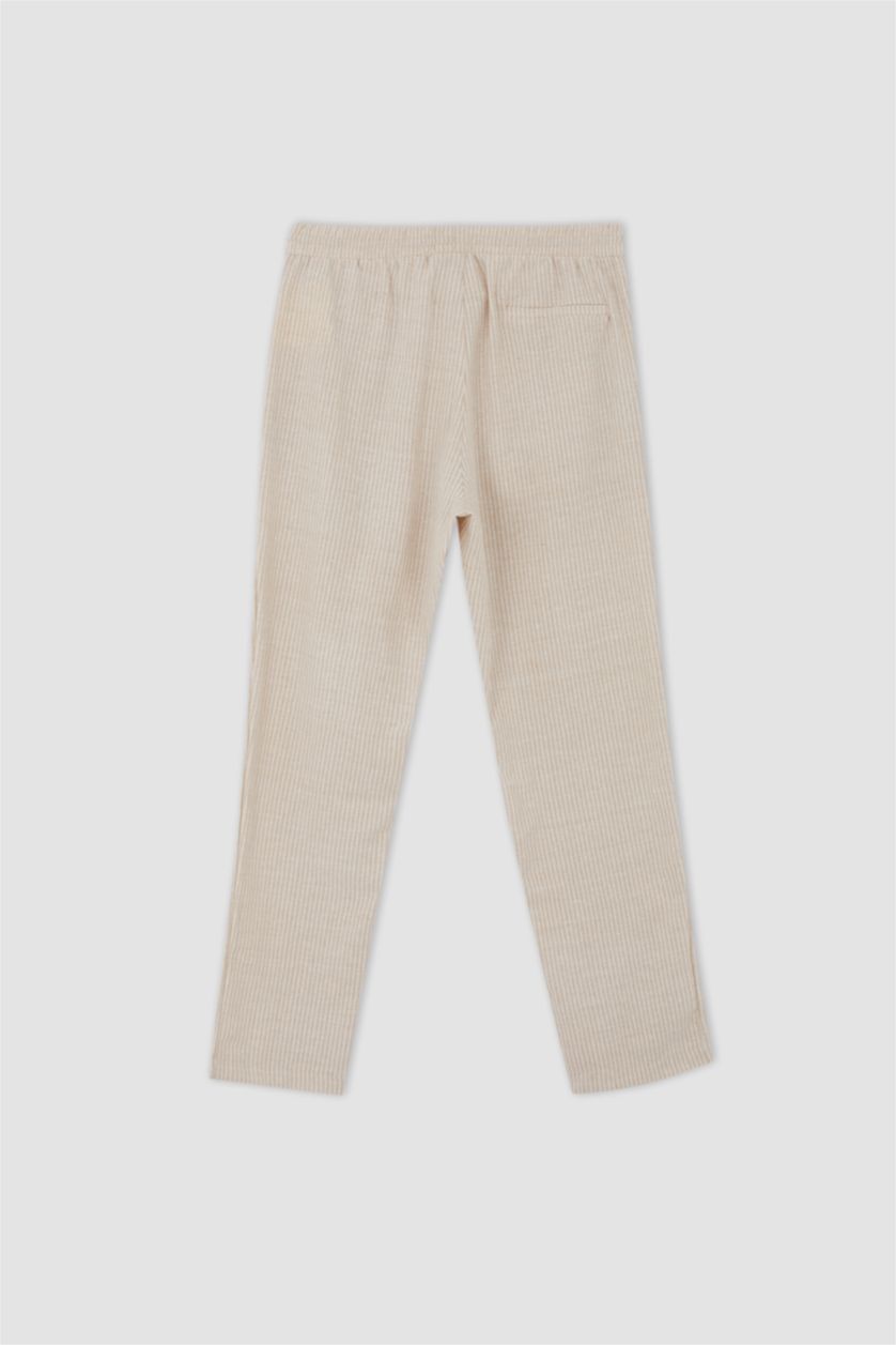 MAN Beige Regular Fit Regular Hem Trousers