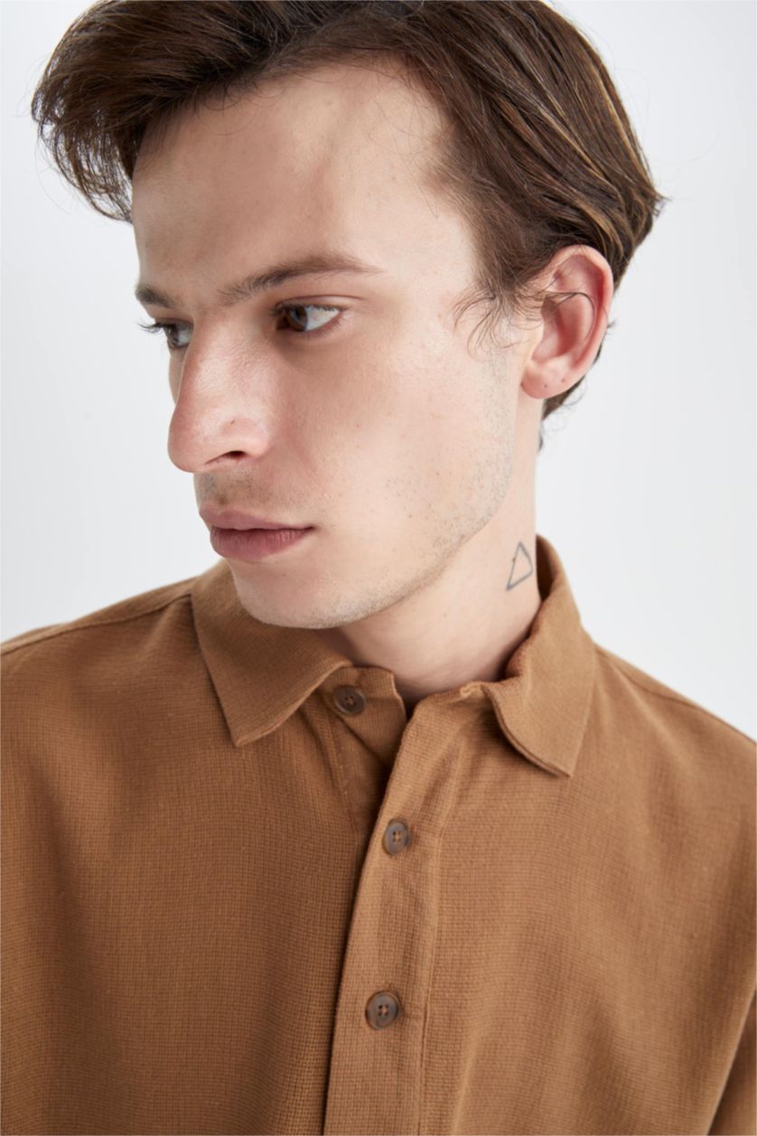 MAN Yellow Regular Fit Polo Collar Short Sleeve Shirt